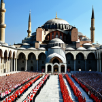 **Prompt:** "Spectacular opening ceremony of the Olympics in Istanbul, with the Blue Mosque and Hagia Sophia in the background, athletes from all over the world, vibrant and multicultural atmosphere, Bosporus Strait."
