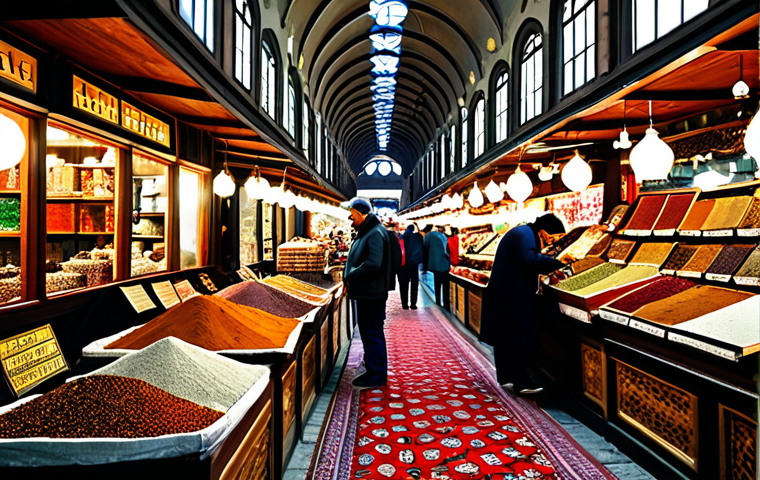 Istanbul Bazaar Scene**
"A bustling marketplace in Istanbul, filled with colorful spices, carpets, and ceramics, fully clothed shoppers browsing the stalls, appropriate attire, safe for work, perfect anatomy, correct proportions, vibrant colors, professional photography, high quality, family-friendly."
**