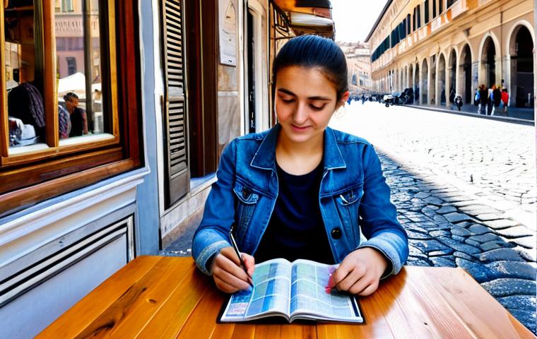 Informative Travel Planning**

"A young Italian woman, fully clothed in a stylish travel outfit (jeans, comfortable walking shoes, a light jacket), sits at a table in a sunny cafe in Rome. She's reviewing travel safety websites on her laptop, with a guidebook about Turkey and a map spread out before her.  Safe for work, appropriate content, professional travel blogger vibe, perfect anatomy, correct proportions, natural pose, well-formed hands. Focus on the importance of research and safe travel planning before visiting Turkey.  Bright, natural lighting. Modest clothing. Family-friendly."

**