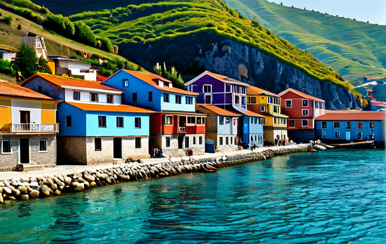 튀르키예에서 찍은 유명 영화 촬영지 - Mar Nero Village**
"A picturesque fishing village on the Black Sea coast, Turkey. Colorful houses l...