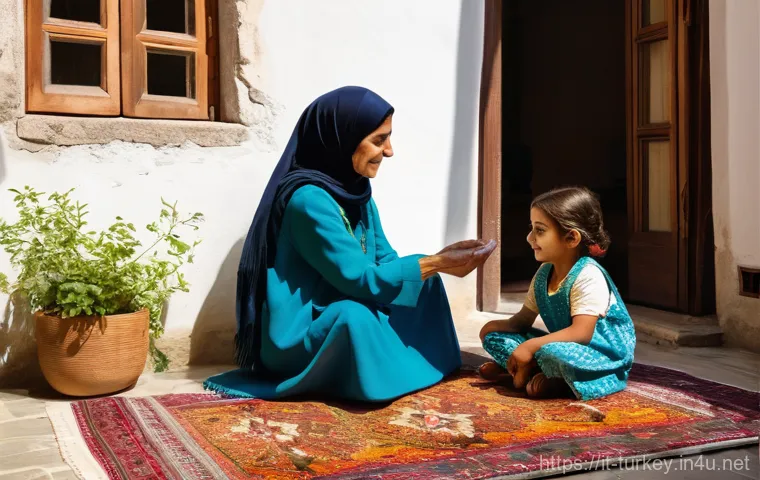 튀르키예의 전통적인 교육 방식 - **Prompt 1: A Warm Mahalle Learning Scene**
    "A vibrant and cozy scene set in a traditional Turki...