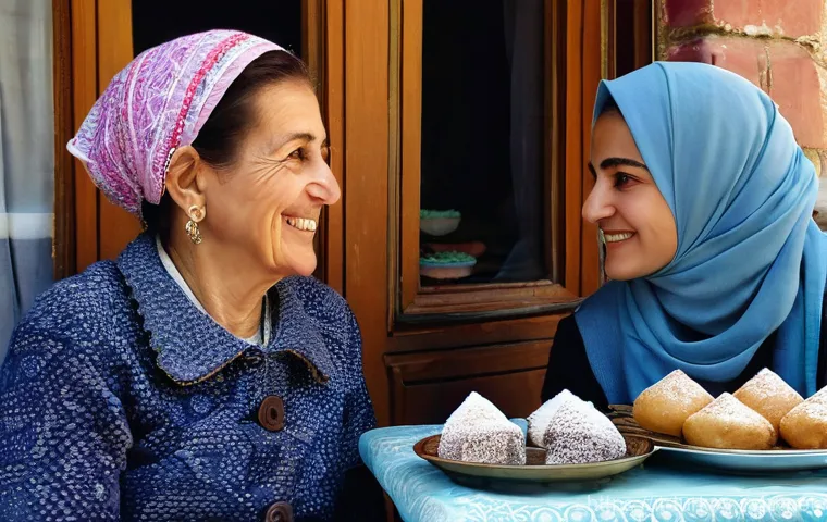 튀르키예 국민 성향과 특징 - **Prompt:** A warm and inviting scene depicting Turkish hospitality. An elderly Turkish woman, with ...