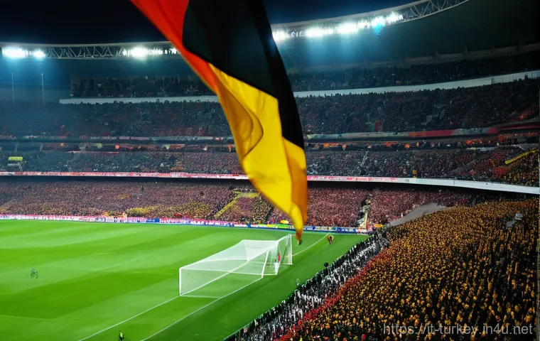 튀르키예 축구팀과 리그 정보 - **A Vibrant Sea of Turkish Football Passion**
Generate a highly detailed, dynamic image capturin...