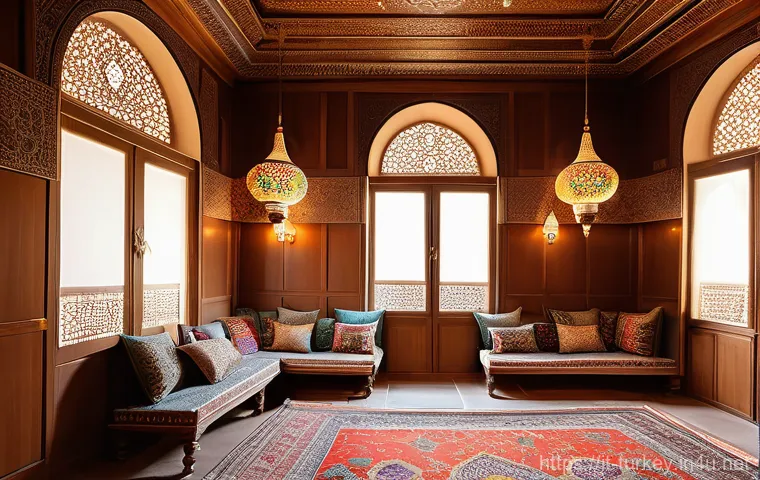 튀르키예의 전통 가옥 구조 - An inviting internal courtyard ("avlu") of a traditional Turkish house, bathed in soft, natural ligh... 튀르키예의 전통 가옥 구조 - An inviting internal courtyard ("avlu") of a traditional Turkish house, bathed in soft, natural ligh...