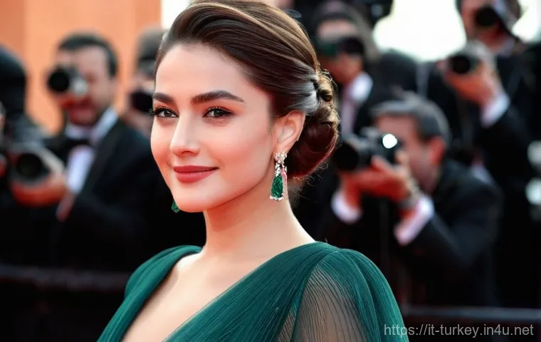 튀르키예 유명 인플루언서 및 셀럽 - **Prompt: "Elegance on the Red Carpet"**
A sophisticated Turkish actress, reminiscent of Hande E...