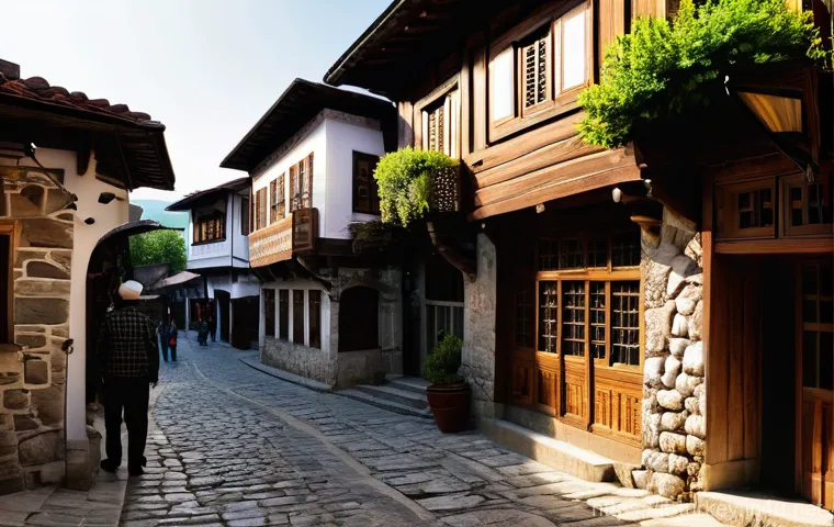 튀르키예 소도시 여행 가이드 - **A Timeless Ottoman Street in Safranbolu:**
"A vibrant, picturesque scene of a traditional Otto...