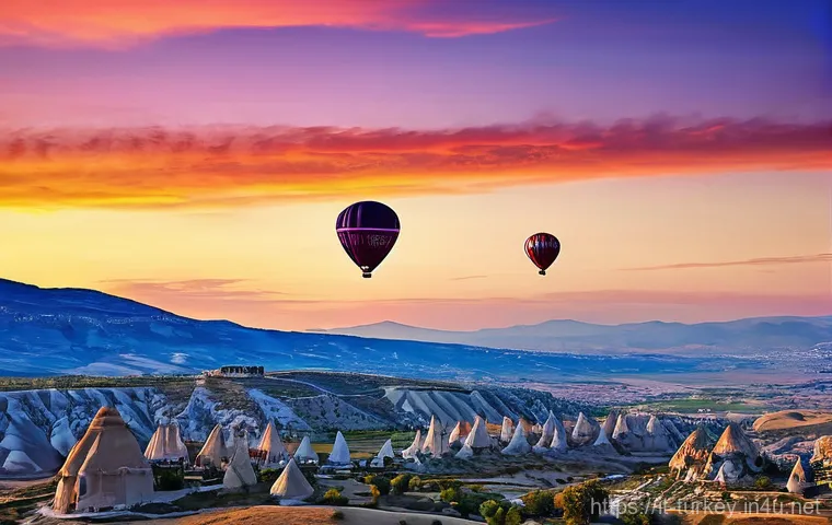 튀르키예의 독특한 항공 촬영 - **Cappadocia Sunrise Balloon Spectacle (Aerial)**
An expansive aerial shot captures the breathta...