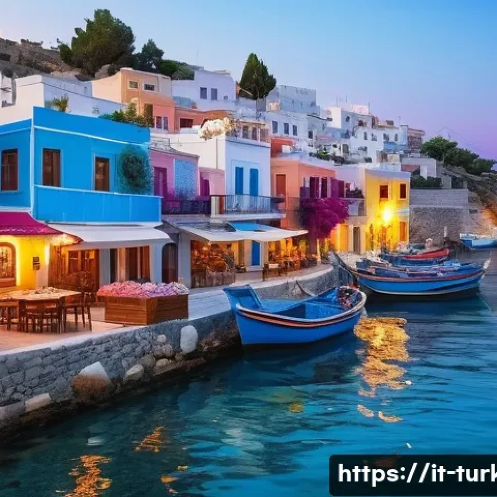 튀르키예 주요 해양 관련 문화 사례 - **Aegean Coastal Sunset Feast:**
    "An idyllic scene of a vibrant Turkish Aegean fishing village b...