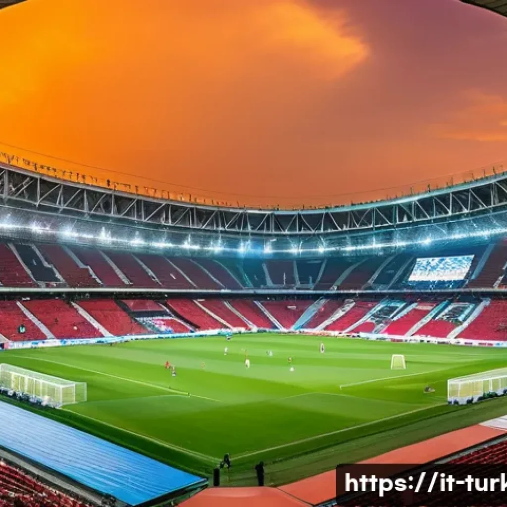 튀르키예의 주요 스포츠 경기장 - A panoramic view of the Atat&uuml;rk Olympic Stadium in Istanbul during a vibrant evening match, showcasi...