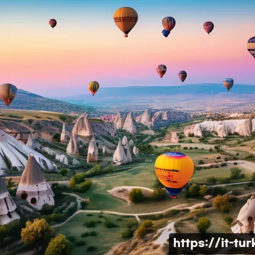 튀르키예에서의 드론 촬영 명소 - A breathtaking aerial view of Cappadocia at sunrise, showcasing the unique fairy chimney rock format...