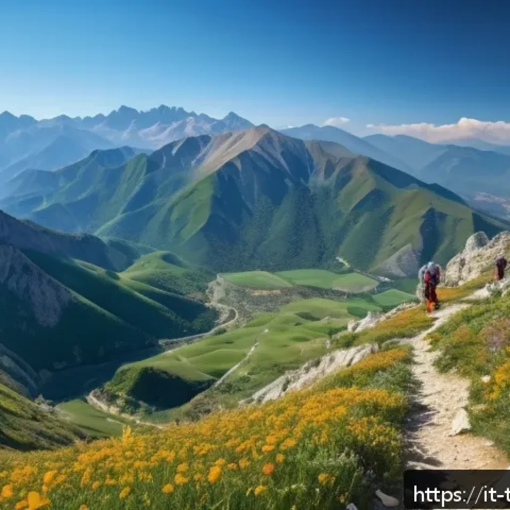 튀르키예의 주요 하이킹 트레일 - A breathtaking panoramic view from a lesser-known mountain peak in Turkey, showcasing expansive gree...