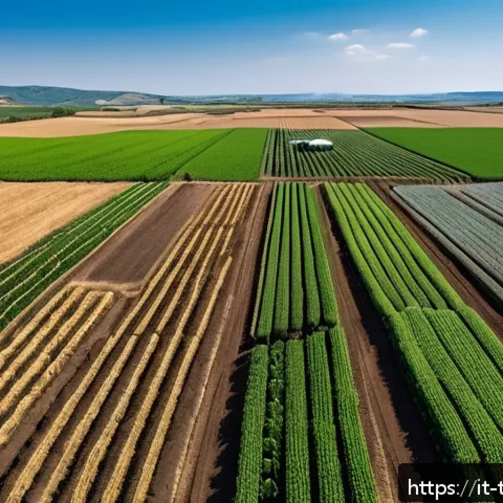 튀르키예 농업 기술의 혁신 - A modern Turkish farm in Central Anatolia featuring a wide field with IoT sensors embedded in the so...