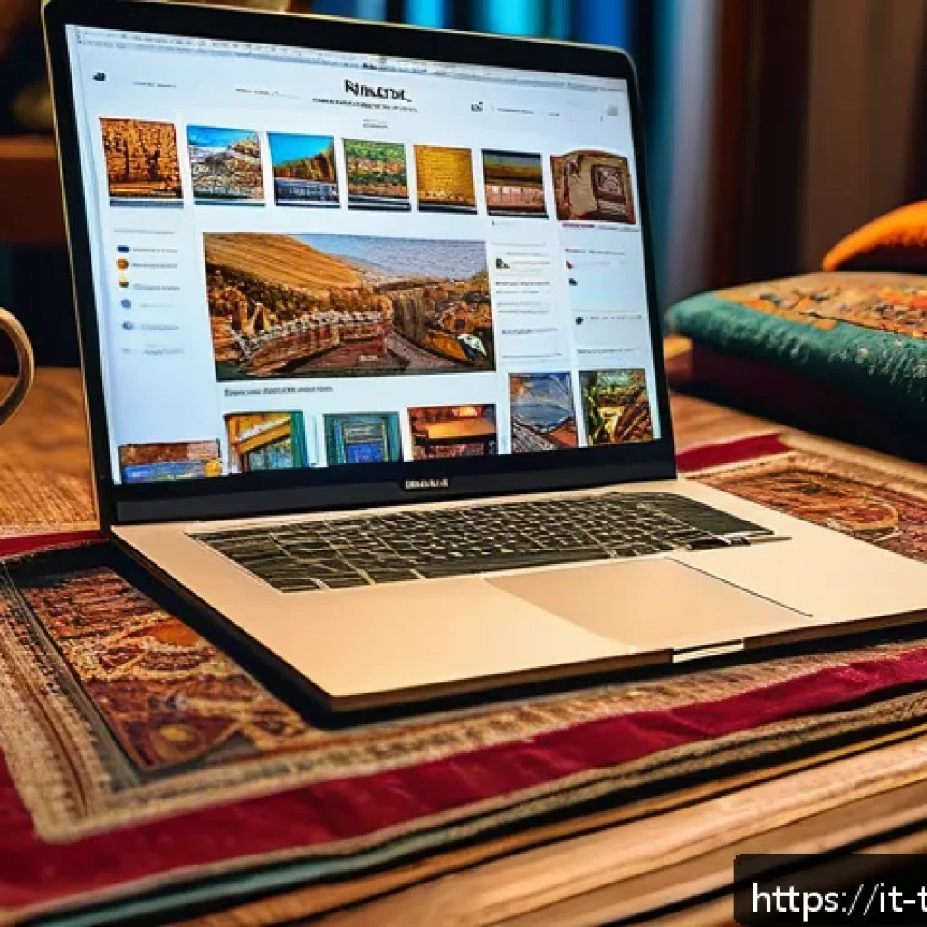 튀르키예 여행을 위한 커뮤니티 추천 - A cozy Italian traveler sitting at a wooden table in a warmly lit room, browsing a lively online tra...